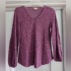 Style & Co Purple/Black Long Sleeve Size PM
